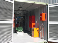 Containerized unit ready for dispatch